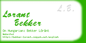 lorant bekker business card